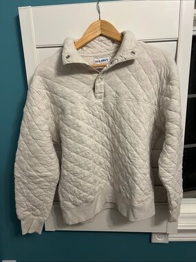 Old Navy Quilted Pullover Sweatshirt - Light Cream